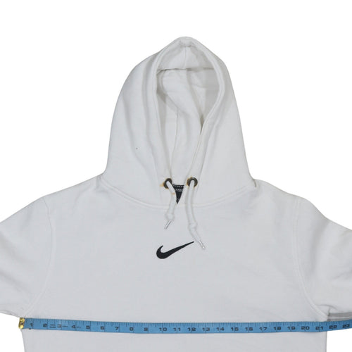 Nike Men's White Pullover Hoodie M Sports Logo Fleece Sweatshirt