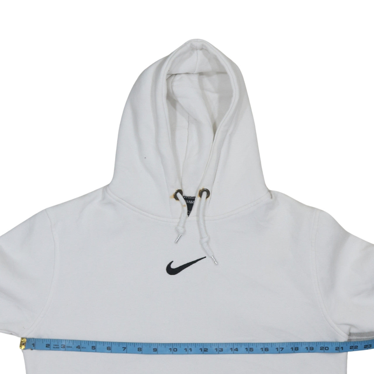 Nike Men's White Pullover Hoodie M Sports Logo Fleece Sweatshirt