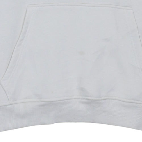 Nike Men's White Pullover Hoodie M Sports Logo Fleece Sweatshirt