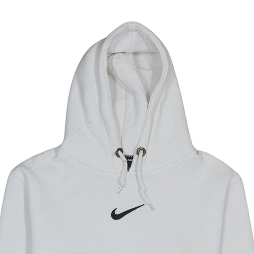 Nike Men's White Pullover Hoodie M Sports Logo Fleece Sweatshirt