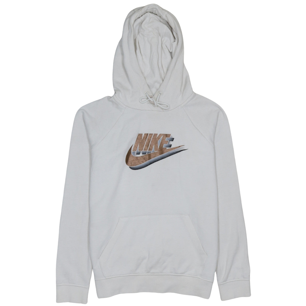 Nike Men White Pullover Hoodie Small Graphic Logo Sportswear