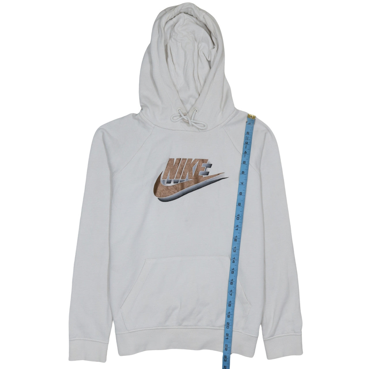Nike Men White Pullover Hoodie Small Graphic Logo Sportswear