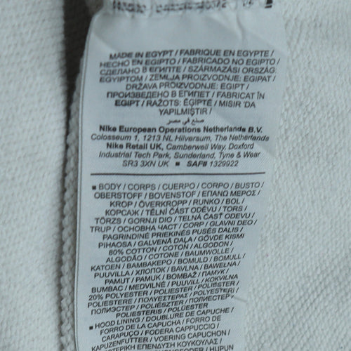 Nike Men White Pullover Hoodie Small Graphic Logo Sportswear