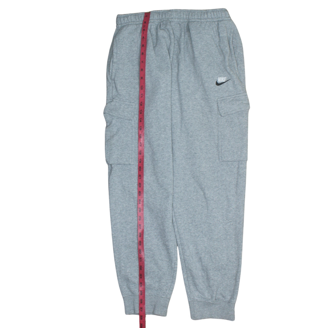 Nike Men's Grey Fleece Jogger Cargo Sweatpants Size L
