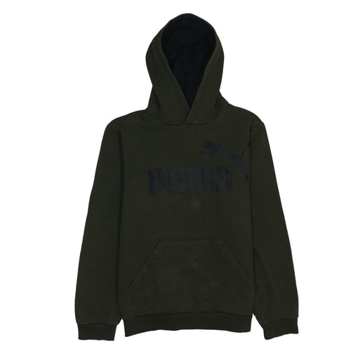 Puma Teens Green Pullover Hoodie XL Logo Graphic Fleece Sweatshirt