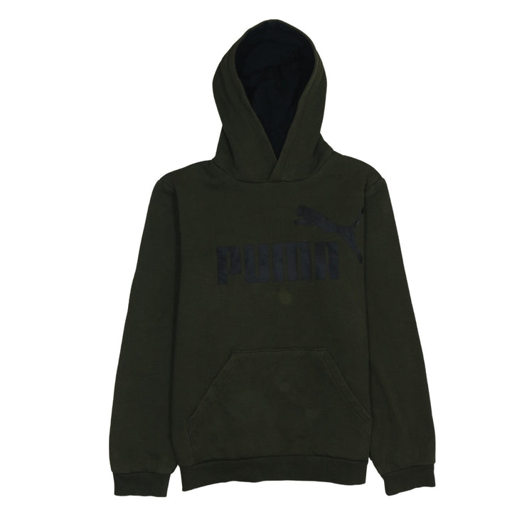 Puma Teens Green Pullover Hoodie XL Logo Graphic Fleece Sweatshirt