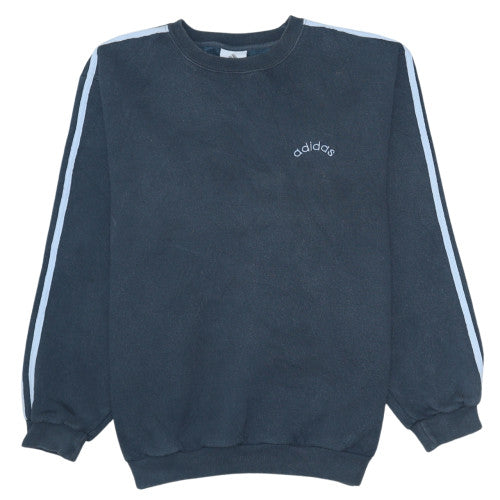 Adidas Mens Black M Crew Neck Pullover Sweatshirt Classic Logo Style