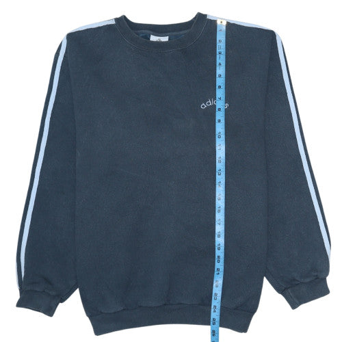 Adidas Mens Black M Crew Neck Pullover Sweatshirt Classic Logo Style