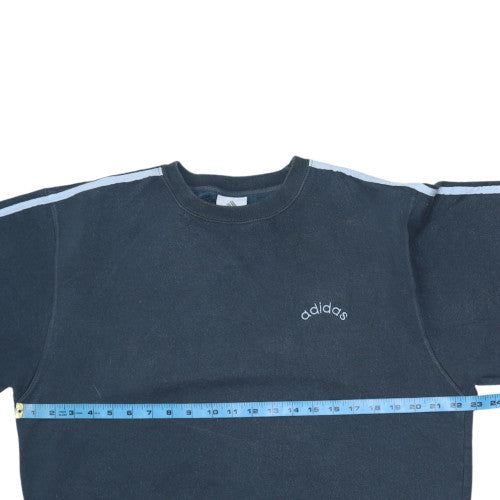 Adidas Mens Black M Crew Neck Pullover Sweatshirt Classic Logo Style