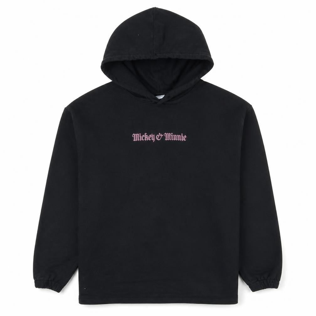 ASOS DESIGN x Disney Men’s Black Hoodie L Mickey & Minnie Graphic Pullover