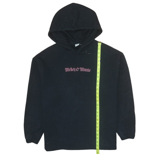 ASOS DESIGN x Disney Men’s Black Hoodie L Mickey & Minnie Graphic Pullover