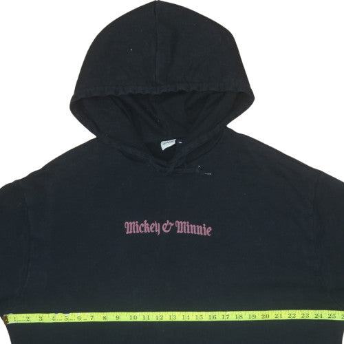 ASOS DESIGN x Disney Men’s Black Hoodie L Mickey & Minnie Graphic Pullover