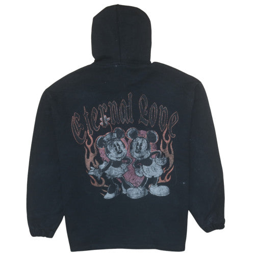 ASOS DESIGN x Disney Men’s Black Hoodie L Mickey & Minnie Graphic Pullover