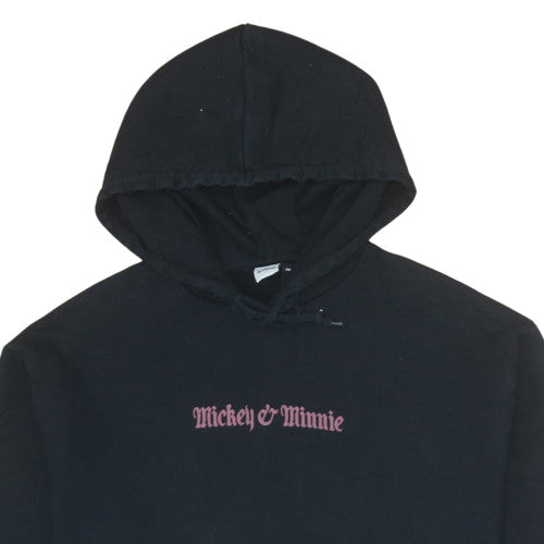 ASOS DESIGN x Disney Men’s Black Hoodie L Mickey & Minnie Graphic Pullover