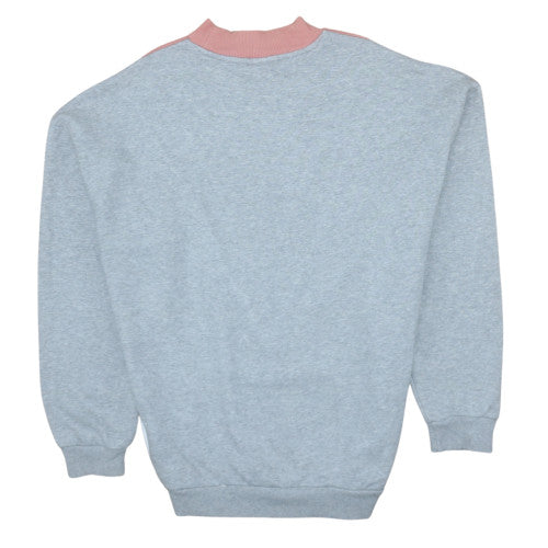 Adidas Womens Grey Pink Colourblock Crew Neck Sweatshirt Size 10