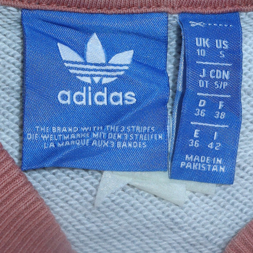 Adidas Womens Grey Pink Colourblock Crew Neck Sweatshirt Size 10