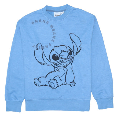 Disney Women’s Blue Stitch Sweatshirt XS Crew Neck Pullover