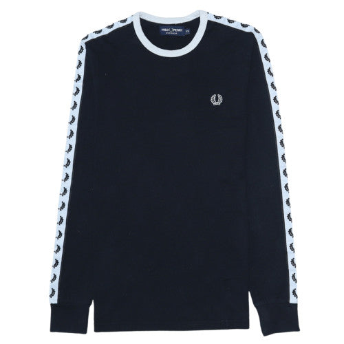 Fred Perry Men's Black XS Crew Neck Long Sleeve Logo Sweatshirt