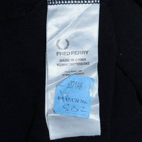 Fred Perry Men's Black XS Crew Neck Long Sleeve Logo Sweatshirt