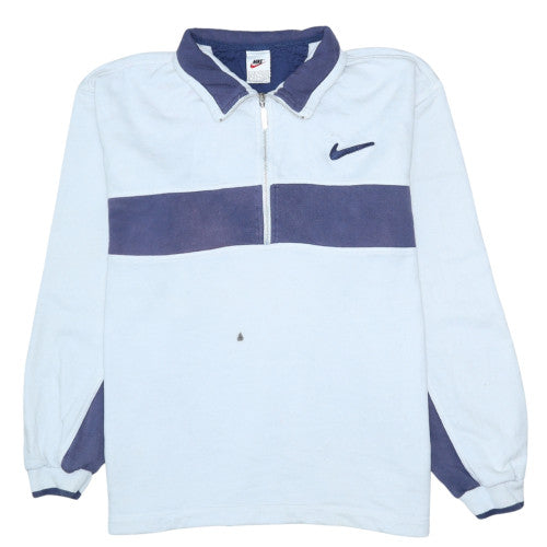 Nike Men’s Blue 1/2 Zip Collared Sweatshirt M Regular Fit Vintage