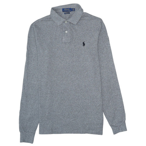 Ralph Lauren Men's Grey Long Sleeve Slim Fit Polo Shirt Size M