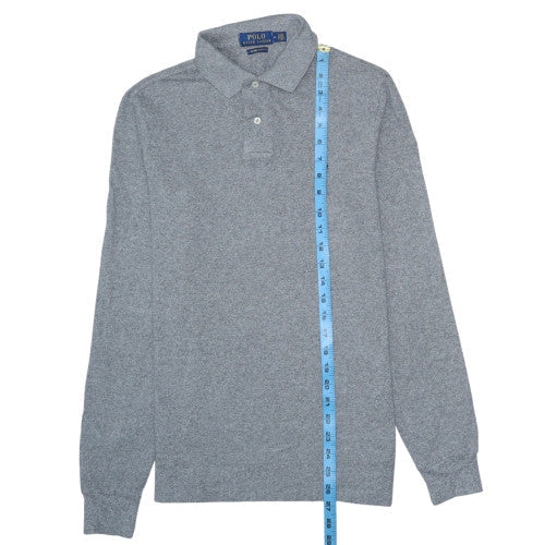 Ralph Lauren Men's Grey Long Sleeve Slim Fit Polo Shirt Size M