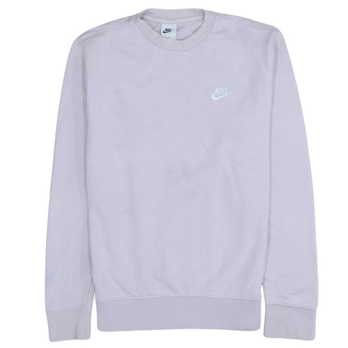 Nike Womens Lilac Crew Neck Pullover Sweatshirt Size S Cotton Blend