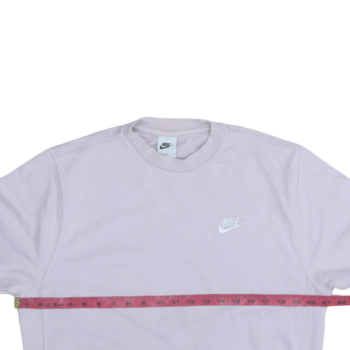 Nike Womens Lilac Crew Neck Pullover Sweatshirt Size S Cotton Blend