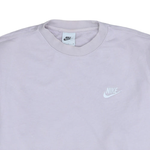 Nike Womens Lilac Crew Neck Pullover Sweatshirt Size S Cotton Blend