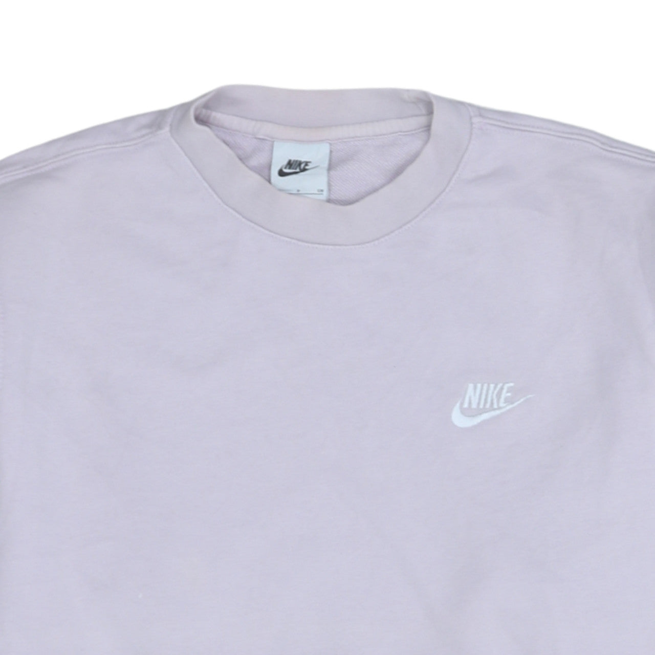 Nike Womens Lilac Crew Neck Pullover Sweatshirt Size S Cotton Blend