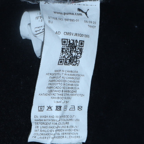 Puma Men’s Black Pullover Sweatshirt L Crew Neck Fleece Logo