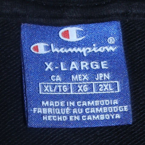 Champion Men's Black XL Pullover Hoodie Fleece Logo Sweatshirt