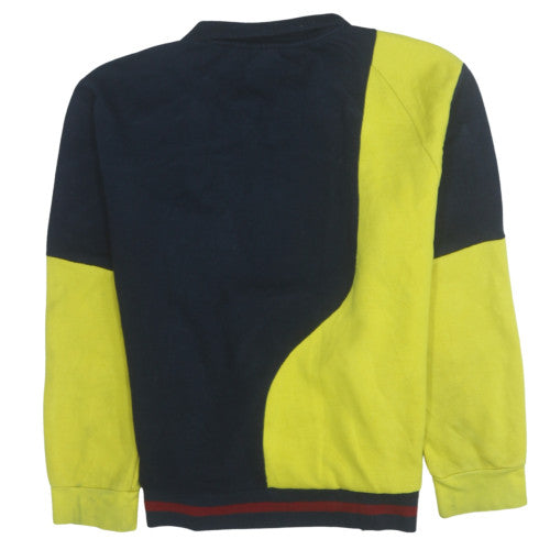 Aldi Mens Multicoloured 1/4 Zip Fleece Sweatshirt Large Retro Logo