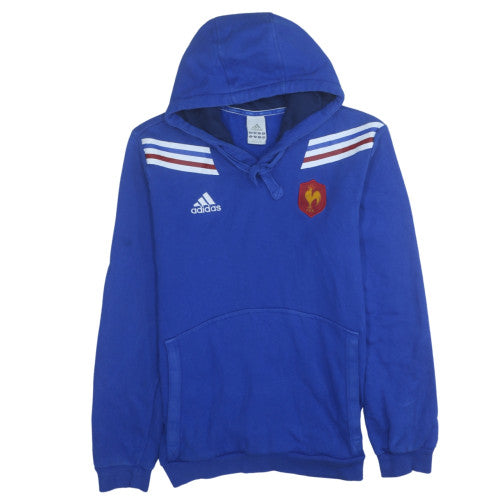 Adidas Mens Blue France Rugby Pullover Hoodie Size M