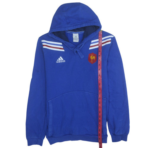 Adidas Mens Blue France Rugby Pullover Hoodie Size M