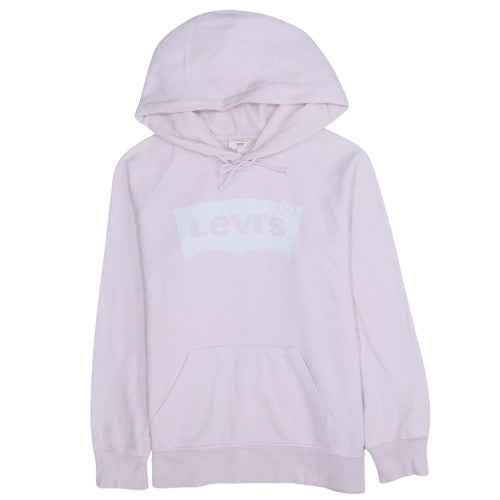 Levi's Women's Pink Pullover Hoodie Medium Cotton Logo Casual
