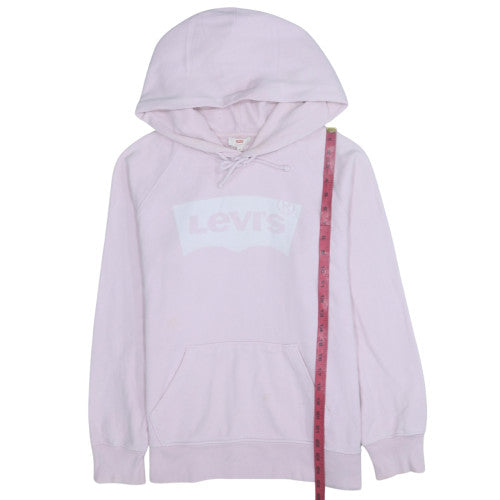 Levi's Women's Pink Pullover Hoodie Medium Cotton Logo Casual