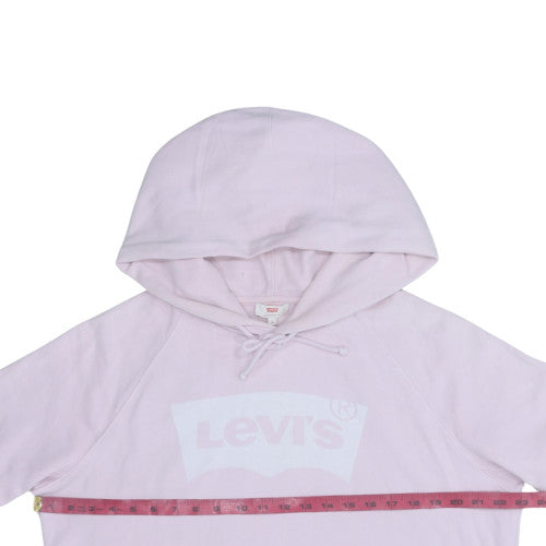 Levi's Women's Pink Pullover Hoodie Medium Cotton Logo Casual
