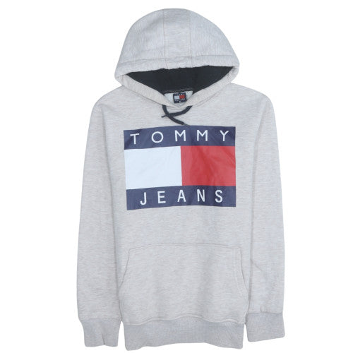 Tommy Hilfiger Men’s Grey Pullover Hoodie XL Logo Fleece Sweatshirt