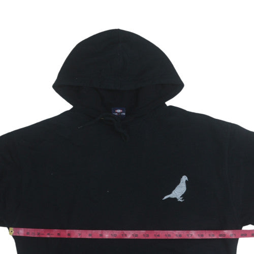 Stars & Stripes Men's Black Medium Pullover Hoodie with Embroidered Bird