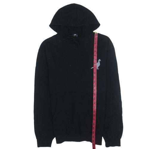Stars & Stripes Men's Black Medium Pullover Hoodie with Embroidered Bird
