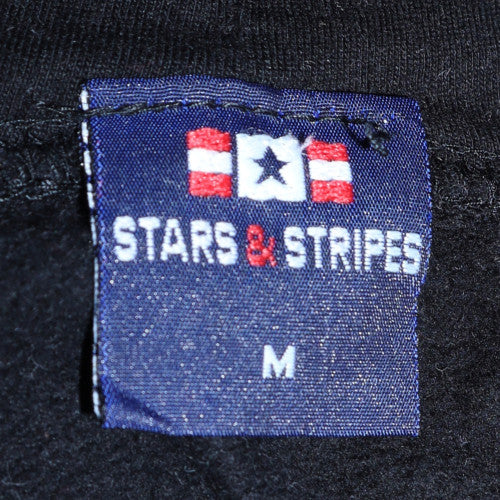 Stars & Stripes Men's Black Medium Pullover Hoodie with Embroidered Bird