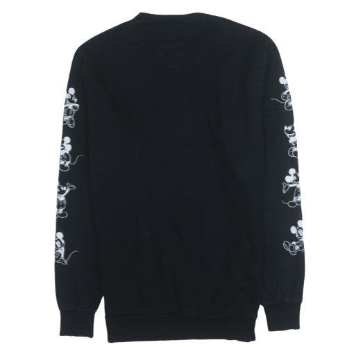 Pull&Bear Disney Mickey Mouse Black Sweatshirt L Women's Cotton Crew Neck