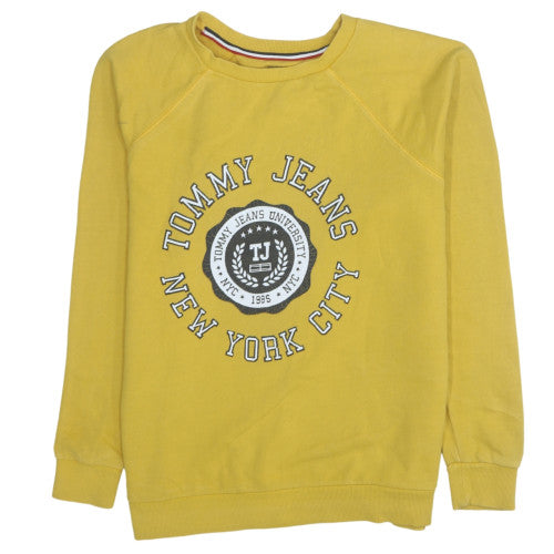 Tommy Jeans Men's Yellow Small Crew Neck Graphic Sweatshirt