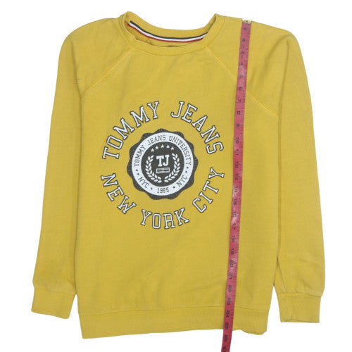 Tommy Jeans Men's Yellow Small Crew Neck Graphic Sweatshirt