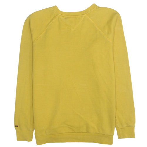 Tommy Jeans Men's Yellow Small Crew Neck Graphic Sweatshirt