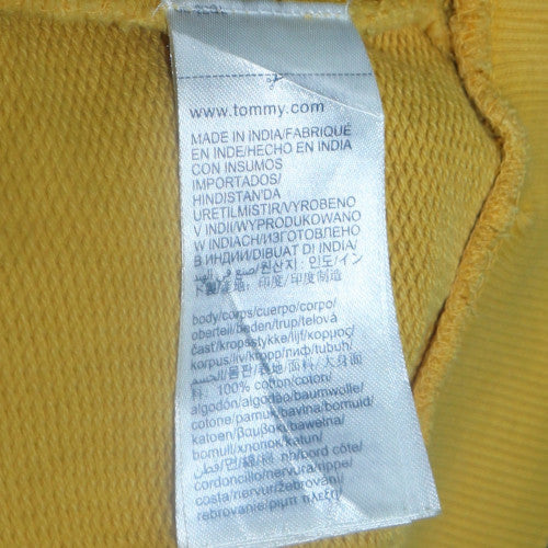 Tommy Jeans Men's Yellow Small Crew Neck Graphic Sweatshirt