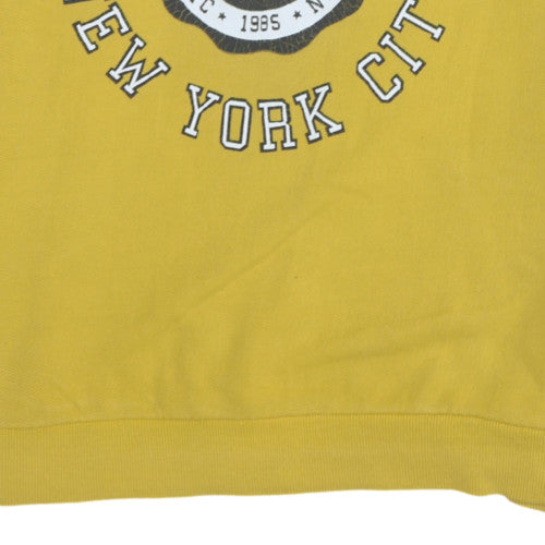 Tommy Jeans Men's Yellow Small Crew Neck Graphic Sweatshirt