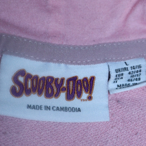 Primark Scooby-Doo Pink Pullover Hoodie Womens L 14/16 Cartoon