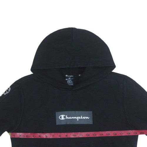 Champion Men's Black Pullover Hoodie Small Fleece Logo Sweatshirt